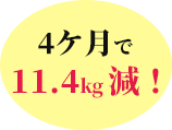4ケ月で11.4kg減!