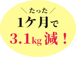 1ケ月で3.1kg減!